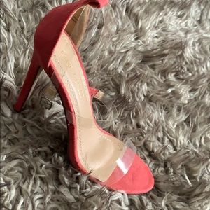Pink heels only worn in the house like brand new